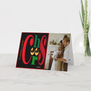 Moderne Typografie CHEERS Photo Holiday Feestdagen Kaart