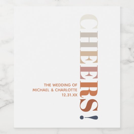 Moderne Typografie Cheers Wijnlabel Wijn Etiket (Enkel label)