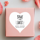 Moderne Typografie Custom Wedding Save the Date Hart Sticker