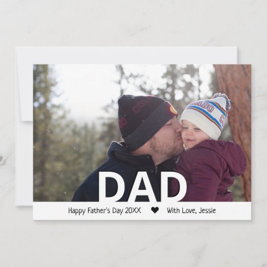 Moderne Typografie "DAD" Foto Vaderdag (Voorkant)