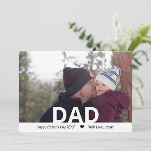 Moderne Typografie "DAD" Foto Vaderdag (Staand voorkant)