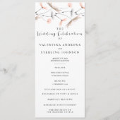 Moderne Typografie Dandelion Wedding Program Card Programmakaart (Voorkant)