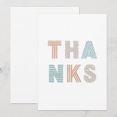 Moderne typografie | Dank je wel minimalist Feestdagenkaart (Voorkant / Achterkant)