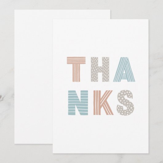 Moderne typografie | Dank je wel minimalist Feestdagenkaart (Voorkant / Achterkant)