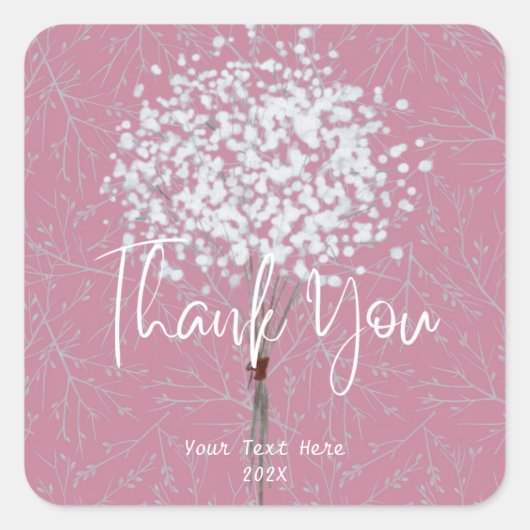 Moderne typografie Dank u 2025 Vierkante Sticker (Voorkant)