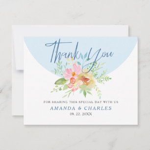 Moderne Typografie Dank u wel Colorful Flowers Bedankkaart