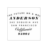 Moderne typografie "De toekomst Mr & Mrs" Adres Rubberstempel (Afrduk)