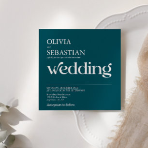 Moderne Typografie Diep Blauwgroen Vierkant Foto B Kaart