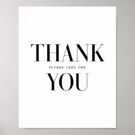 Moderne typografie dikgedrukte bedankkaart poster
