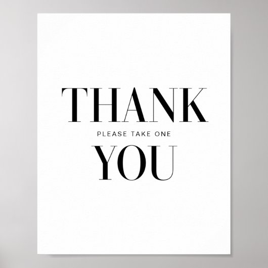 Moderne typografie dikgedrukte bedankkaart poster (Voorkant)