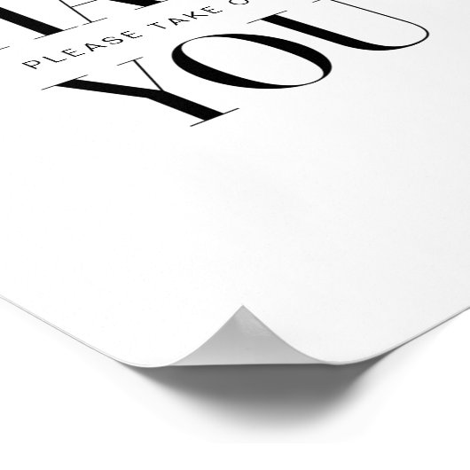 Moderne typografie dikke bedankkaart poster (Hoek)