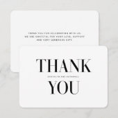 Moderne typografie dikke dankkaart bedankkaart (Voorkant / Achterkant)