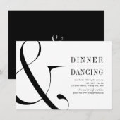 Moderne typografie diner- en dansreceptie informatiekaartje (Voorkant / Achterkant)