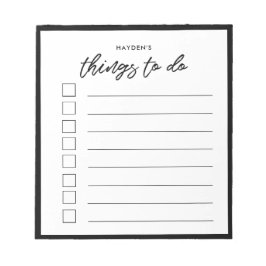 Moderne typografie Dingen om lijst te doen Notitieblok