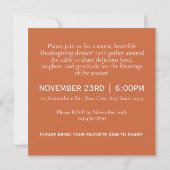 Moderne typografie doe mee aan Thanksgiving Diner Kaart (Achterkant)