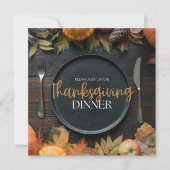 Moderne typografie doe mee aan Thanksgiving Diner Kaart (Voorkant)
