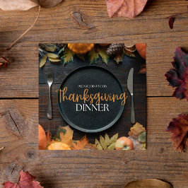 Moderne typografie doe mee aan Thanksgiving Diner Kaart