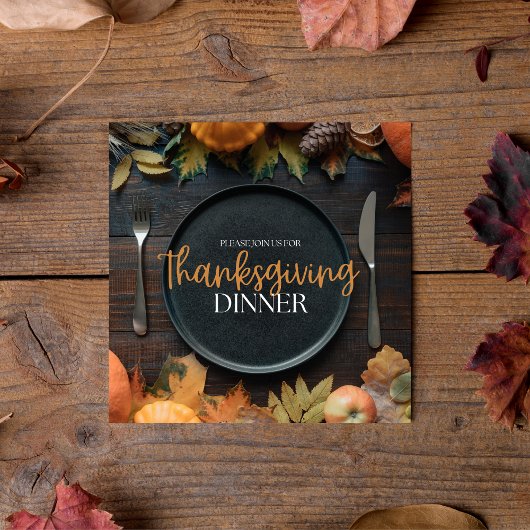 Moderne typografie doe mee aan Thanksgiving Diner Kaart