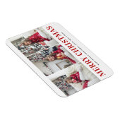 Moderne Typografie Drie Foto Collage Kerstmis Magneet (Rechterzijde)