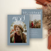 Moderne Typografie Dusty Blue 2 Foto Afstuderen Kaart