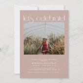 Moderne Typografie Dusty Pink 2 Foto Afstuderen Kaart (Achterkant)