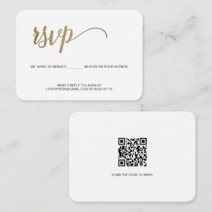 Moderne Typografie E-mail RSVP Gold script QR-code Informatiekaartje