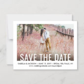 Moderne typografie Eén foto Trouwkaart Save the Da Magnetische Uitnodiging (Voorkant)