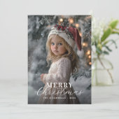 Moderne typografie Een foto Vrolijk kerstfeest Feestdagenkaart (Staand voorkant)