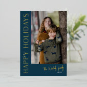 Moderne typografie eenvoudig foto fijne feestdagen (Staand Voorkant)