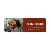 Moderne Typografie Eenvoudig foto retour adres Etiket (Voorkant)