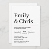 Moderne Typografie Eenvoudig minimalistisch huweli Kaart (Voorkant / Achterkant)