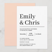 Moderne Typografie Eenvoudig minimalistisch huweli Kaart (Voorkant / Achterkant)