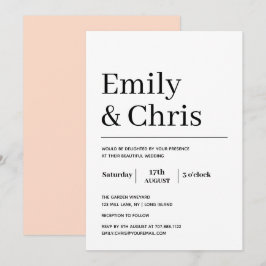 Moderne Typografie Eenvoudig minimalistisch huweli Kaart