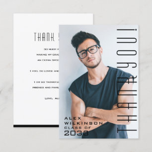 Moderne Typografie Eenvoudige foto AFSTUDEERDER Ha Bedankkaart