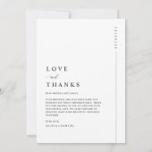 Moderne Typografie Eenvoudige foto bruiloft Bedankkaart (Achterkant)