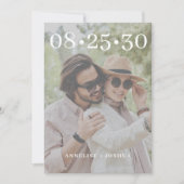 Moderne typografie eenvoudige fotobekleding bruilo save the date (Voorkant)