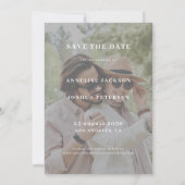 Moderne typografie eenvoudige fotobekleding bruilo save the date (Achterkant)
