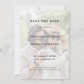 Moderne typografie eenvoudige fotobekleding bruilo save the date (Achterkant)