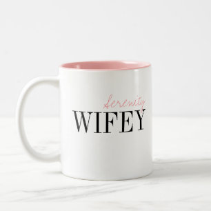 Moderne typografie Eenvoudige gepersonaliseerde Wi Tweekleurige Koffiemok