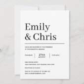 Moderne typografie Eenvoudige minimalistische brui Kaart (Voorkant)