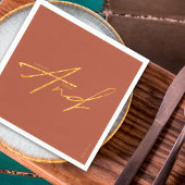 Moderne Typografie Eenvoudige Terracotta Gouden Hu Servet