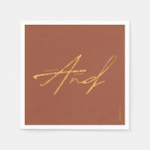 Moderne Typografie Eenvoudige Terracotta Gouden Hu Servet (Voorkant)