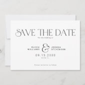 Moderne typografie eenvoudige zwarte en witte brui save the date (Voorkant)