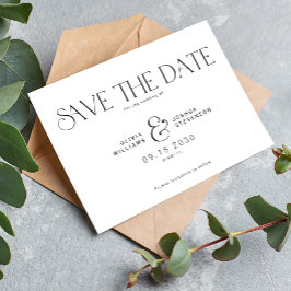 Moderne typografie eenvoudige zwarte en witte brui save the date