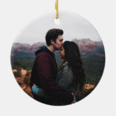 Moderne typografie Eerste kerstfeest foto Keramisch Ornament (Achterkant)