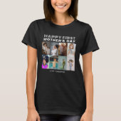 Moderne Typografie Eerste Moederdag Fotocollage T-shirt (Voorkant)