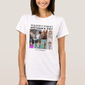 Moderne typografie Eerste Moederdag Fotocollage T-shirt (Voorkant)