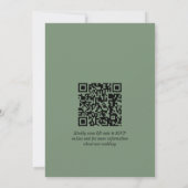 Moderne typografie Elegant Green QR Code Wedding Kaart (Achterkant)