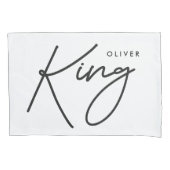 Moderne typografie elegant koning koningin kussensloop (Voorkant-Links)