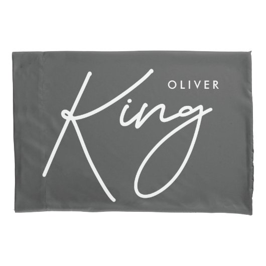 Moderne typografie elegant koningenkoningkussen ho kussensloop (Voorkant-Links)